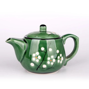 网红2021韩式茶具套装 茶盘泡茶壶茶杯陶瓷手绘绿釉9头壶盖子功夫