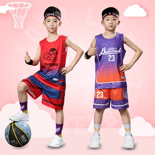儿童球衣篮球男孩中大童4-12岁小学生蓝球运动衣服比赛训练服背心