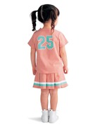 出口日本童装女童纯棉，短袖套装夏季薄款宝宝运动网球，球服半袖短裙