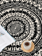 土耳其北欧民族风黑白圆形，地毯现代简约客厅，卧室衣帽间茶几毯