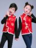 儿童秋冬唐装男女宝宝加棉马夹，幼儿园表演出服坎肩，背心马甲中国风