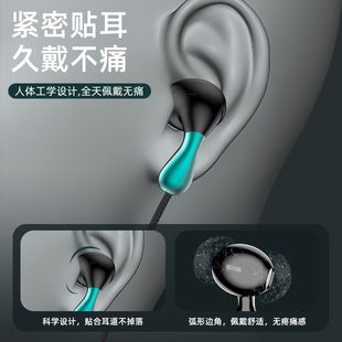 有线耳机高音质(高音质)入耳式typec接口线控带麦圆孔适用于小米oppo通用