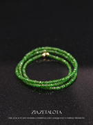 梓亚珠宝绿色精灵沙弗莱=彩色宝石珍贵天然项链颈饰小米珠串