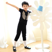 韩国进口儿童舞蹈服男童演出服装分体形体，服芭蕾舞t恤少儿练功服