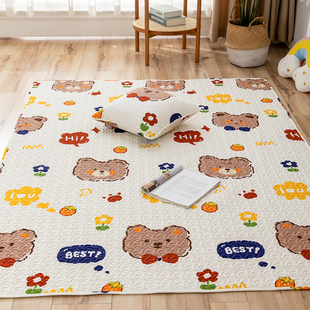 纯棉婴儿爬行垫儿童地垫卧室客厅家用地上铺的垫子榻榻米飘窗垫毯