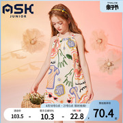 askjunior女童吊带连衣裙，童装公主裙夏季吊带裙，中大童薄裙子