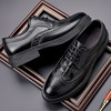 布洛克男鞋真皮商务正装英伦雕花男士皮鞋系带透气潮流牛津鞋品质