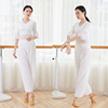 白色古典舞韵瑜伽服舞蹈，套装女飘逸喇叭，纱袖演出服宽松雪纺裤2024