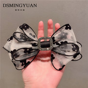 古典蕾丝欧式花朵蝴蝶结发夹韩国高级感发卡后脑勺气质马尾弹簧夹