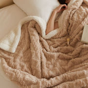 冬季加厚牛奶绒毛毯盖腿毯子办公室双人午睡毯珊瑚绒午休毯装饰毯
