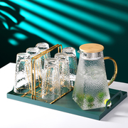透明玻璃杯家用茶杯水壶，杯架套装热水杯，具耐高温杯子待客茶具送礼