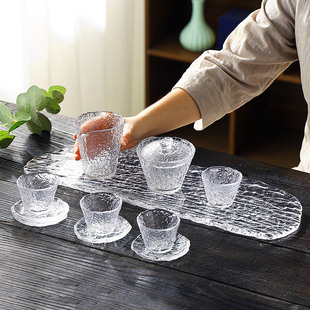 水晶冰露系列玻璃茶杯热功夫茶具家用套装