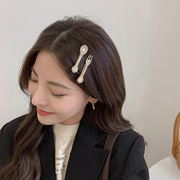 韩国侧边发夹后脑勺少女简约水钻，边夹发卡精致刘海夹子头饰一字夹