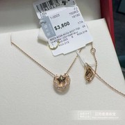香港周大福18k玫瑰金星月(金星月)钻石项链时尚，简约潮星空气质女士锁骨链