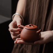 紫砂壶纯手工刻绘石瓢玉柱金葵段泡茶壶家用小容量功夫茶具单壶