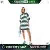 香港直邮潮奢 ASOS 女士 设计短袖橄榄球领迷你粉色绿色连衣裙