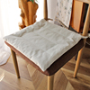 简约现代纯色餐椅垫棉麻薄款素色白色办公室坐垫，家用透气垫子布艺
