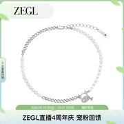 zengliu设计师款本命年猫眼石项链，女可爱小牛，吊坠短款锁骨链颈链