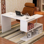 转角书桌书架组合写字桌子简约现代办公桌电脑台式桌书柜一体家用