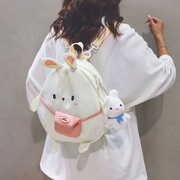日系可爱兔子双肩包女大学生斜挎小书包少女休闲逛街通勤小众背包