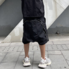 grailzvibe美式背后拉链，机能工装吊裆短裤男夏季潮牌宽松五分裤