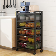 抽拉式厨房置物架置物架落地多层功能储物柜水果蔬菜收纳架菜篮子