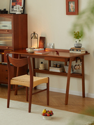 木即樱桃木书桌中古客厅书房家具套装组合家用桌子复古实木写字台
