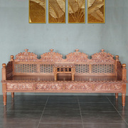 东南亚风格实木雕花榆木沙发客厅组合CH267-1可定制泰式家具沙发