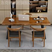 美式工业风实木办公桌写字桌简约现代家用台式loft长桌电脑桌书桌