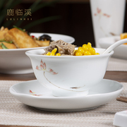 景德镇陶瓷餐具套装手绘釉下彩米饭碗，田园风新中式家用面碗菜盘子