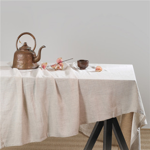桌布布艺纯色棉麻ins长方形书桌餐桌台布ins风简约亚麻桌垫野餐布