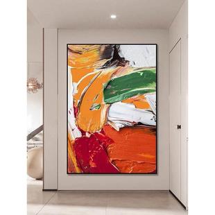 抽象油画手绘定制色块立体肌理玄关装饰画现代简约客厅背景墙挂画