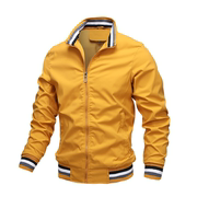 color-blockribbedlong-sleevedjacket拼色罗纹长袖薄款男外套