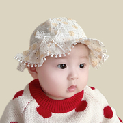 新生婴儿帽子春秋薄款甜美可爱洋气，女宝宝公主遮阳帽婴幼儿太阳帽