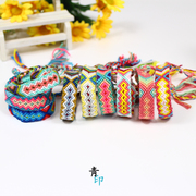 民族风个性手工编织手绳带，活结尼泊尔风，彩色友谊手链情侣礼物脚链