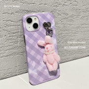 淡紫兔子适用于iphone13promax苹果12手机壳，11pro菲林硬壳i13mini少女14promax可爱半包光面保护套硬壳