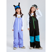 南恩单板儿童滑雪服背带裤2023双板冬季男童女童防水连体服