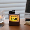 日式猫咪酒吧小夜灯，生日礼物复古迷你桌面，氛围装饰摆件咖啡吧台