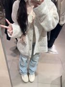 oversize！韩国单排扣软糯毛衣开衫女外套2024春装韩版针织衫