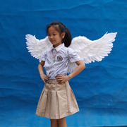 儿童羽毛翅膀天使六一节日表演舞蹈创意写真婚庆影楼白雪公主白色