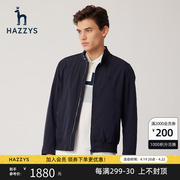 hazzys哈吉斯(哈吉斯)春季男装立领长袖纯色，夹克外套韩版宽松潮流上衣