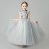 儿童晚礼服公主裙中国风女童，小花童婚纱长款主持人模特走秀演出服