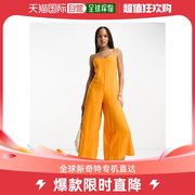 香港直邮潮奢 ASOS 女士设计吊带裤裙式橙色连衣裤