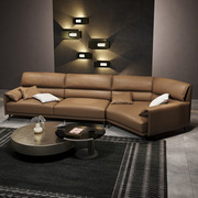 多芬奇轻奢皮艺沙发现代客厅转角组合真皮沙发大小户型整装皮沙发