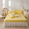 韩式小仙女黄色全棉，床裙单件1.5m床罩加厚宿舍，床垫双人1.8米床单
