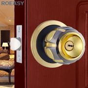 荣易门锁球形锁房门锁欧式实木门锁，卧室房门锁球锁球形门锁纯铜芯
