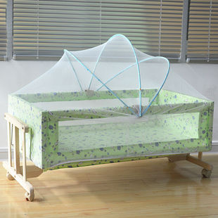 实木婴儿床小摇床独立摇篮床，便携式宝宝床小童床，华子黄色小花大摇