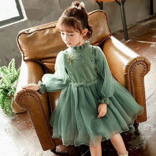 儿童裙子秋季小女孩衣服，女韩版女童春秋2022中大童女孩公主裙