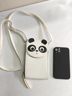 出口外贸品牌斜挎手机包 卡通可爱熊猫白色单肩包 随身便携女生包