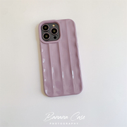 bananacase小众ins淡紫色适用iphone14pro手机壳，13promax苹果15条纹褶皱，1112pro细闪光面软壳保护套xs